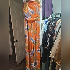 Orange Tropical Jumpsuit